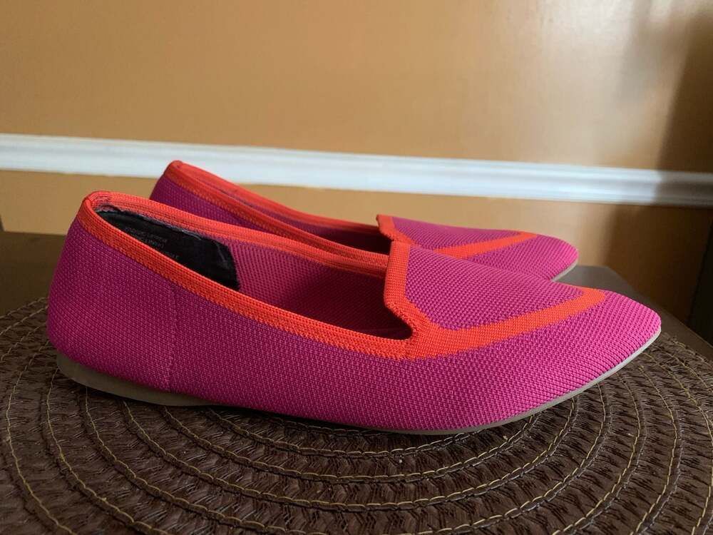 Birdies The Blackbird Knit Flats in Tropical Pink and Orange Size 8.5 - Picture 2 of 8